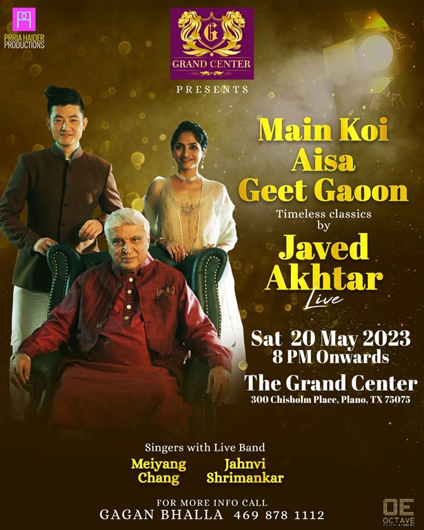 Javed Akhtar, Jahnvi Shrimankar, Meiyang Chang live concert